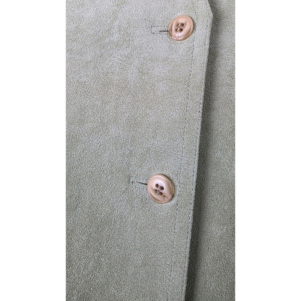 Blassport Midi Dress Womens 14 Sage Green Ultra Suede Button Front Matching Belt - Picture 6 of 16